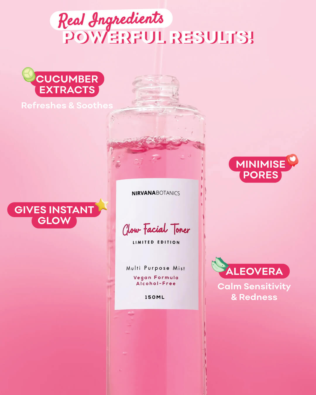 Pink Glow Facial Toner for Oily & Acne Prone Skin