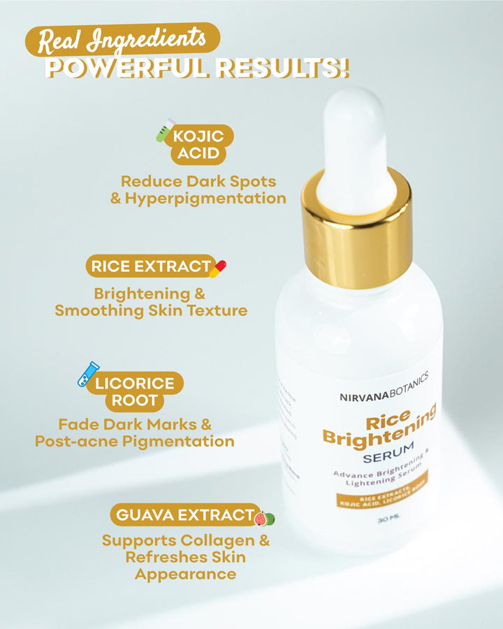 Nirvana Botanics Rich Brightening Serum with dropper on a light gray background